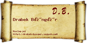 Drabek Böngér névjegykártya